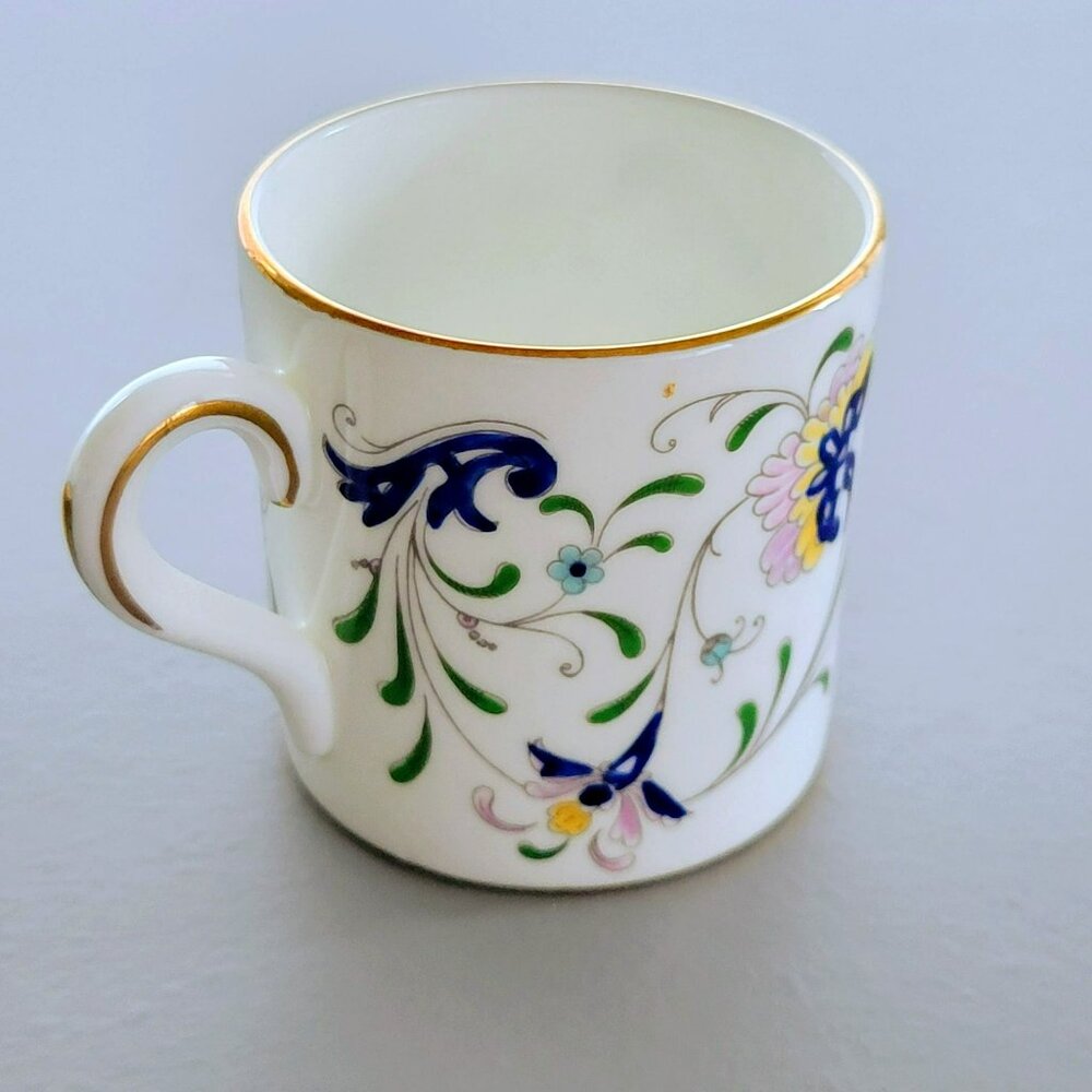 Vintage Coalport Demitasse Cup & Saucer, Abstract Floral Gold Trim England 1970s - Picture 3 of 8